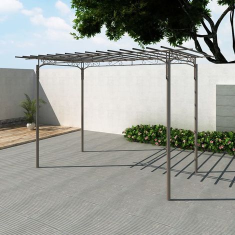 Arco pergola da giardino per rose in acciaio decorazione giardino vidaXL (1/8)