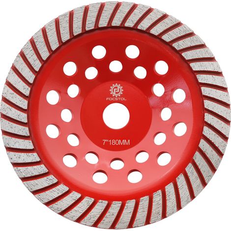 Meule Diamantée - 180mm x 22,23mm Turbo Rangée Disque Diamant pour Béton Granit Marbre Maçonnerie Pierre Artificielle pour Meuleuse d'angle (1/5)