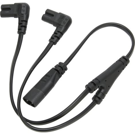 Câble séparateur IEC320 C8 vers Double C7 Mâle/Femelle pour Écran LCD et Lampe de Bureau 100‑250V