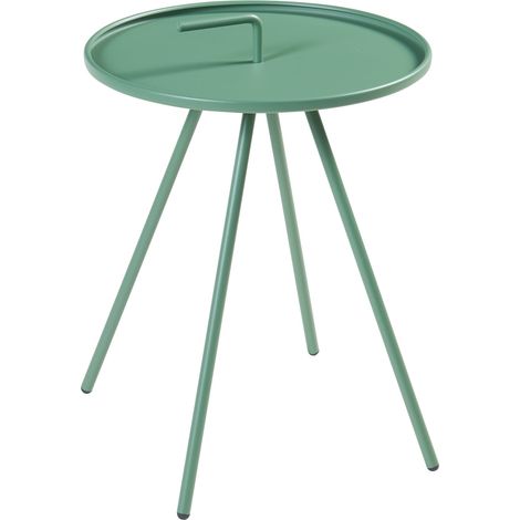 Table d'appoint de jardin acier 55 x 42 cm vert (1/4)
