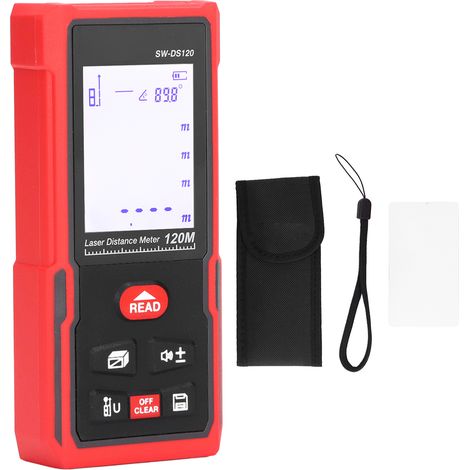Télémètre Laser Haute Précision avec 2 Niveaux à Bulle, Outil de Mesure Laser pour Chantier (1/5)
