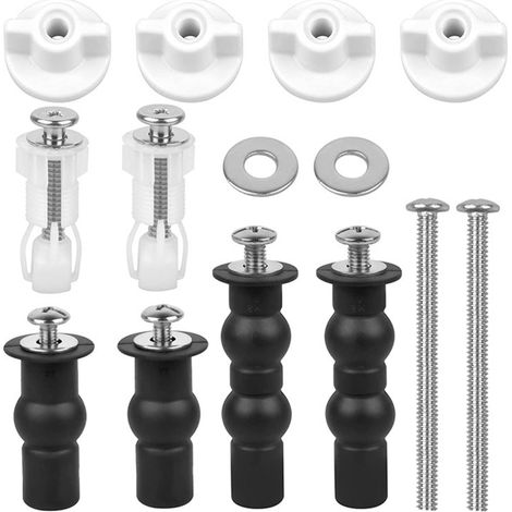 14 pcs Abattant WC Fixations Charnières Vis de Couverture de Toilette, Accessoires de Siège de Toilette Vis D'expansion pour Couvercle (1/4)