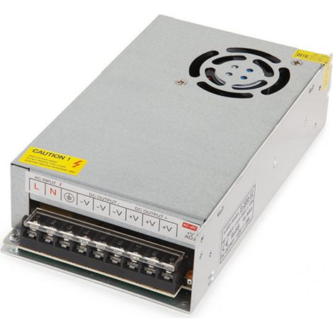 Greenice – Transformateur LED 230VAC/12VDC 300W 25A – Alimentation régulée pour usage intensif – Protection contre les pics de tension