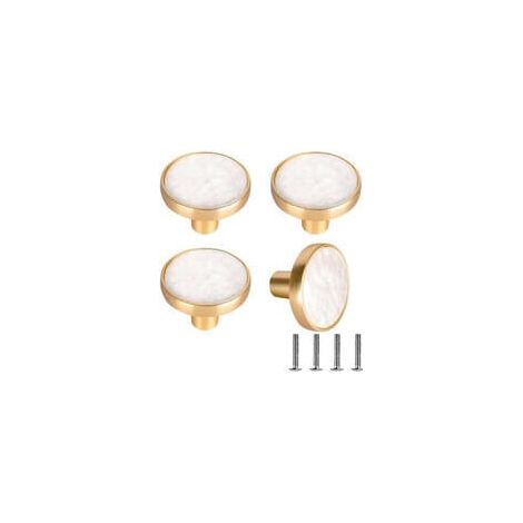 tiradores de cajón de 32 mm para muebles, de un solo orificio, redondos, para armarios, cocinas, color blanco. (1/5)