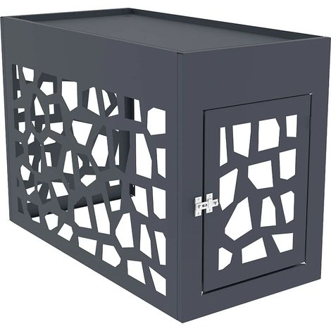 Copertura per aria condizionata/pompa di calore Con anta di accesso in Alluminio traforato Antracite - KAZOMA