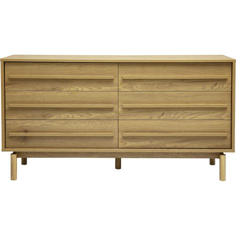 Kommode Holzoptik Eiche 6 Schubladen B140 cm YSEULT (1/5)