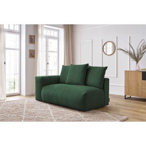 BOBOCHIC - Chauffeuse 2 places avec accoudoir pour canapé modulable VOLTAIRE Angle gauche Vert (1/5)