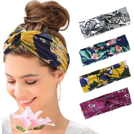 Bandeau pour femme turban tête en coton doux, exercice de yoga quotidien fitness (1/5)