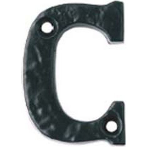 1PZ LETTERA ALFABETO "C" IN FERRO NERO OPACO
