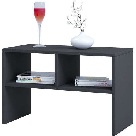 Mesa auxiliar de madera VCM mesa de centro lisa dimensiones aprox. AL. 40 x AN. 63 x P. 30 cm Mesa de salón Mesa de centro - Nachto S (antracita) (1/2)
