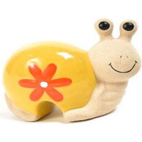 Animaletto decorativo in ceramica da interno per decorazioni vasi -Lumaca (1/4)