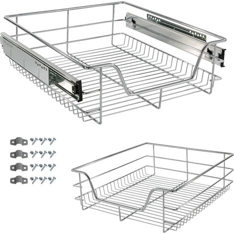AREBOS Telescopic Drawer 50 cm - silver