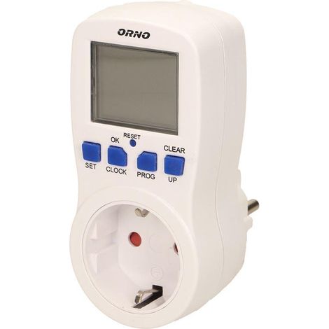 ENCHUFE SCHUKO CON 1 TOMA Y TEMPORIZADOR DIGITAL SEMANAL ORPRE409 (GS) (1/5)