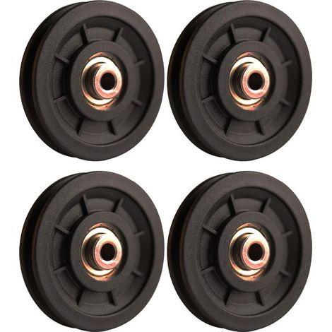 90 mm Roulement Poulie Nylon, Poulie Musculation, Roue Universelle pour câble Machine Gym équipement Porte de Garage, Porte coulissante poulie (1/4)