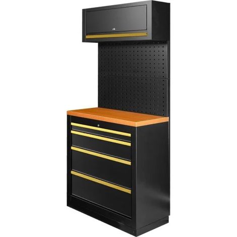 JBM SERIE526 Composizione arredo officina con armadio a 4 cassetti - Oro