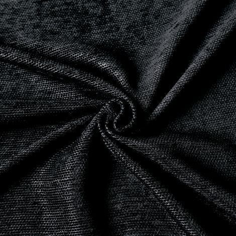 Tissu  - Effet chenille Noir 142 cm