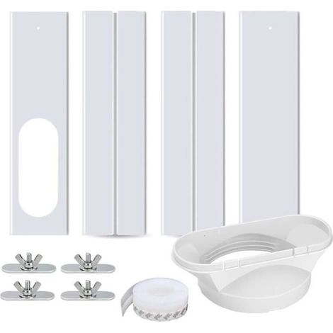(White) Adjustable Window Slider Kit for Portable Air Conditioner - Air Conditioner Windshield - 1/2 Pcs - White (1/4)