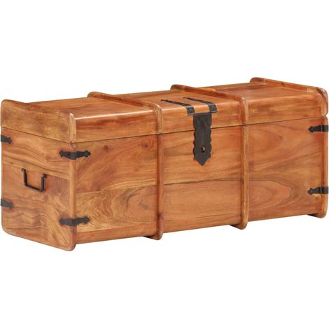 Coffre de rangement 90x40x40 cm Bois d'acacia solide