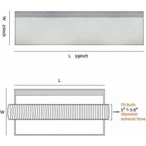 Housse de tuyau de climatiseur portable isolée, universelle pour conduit d'échappement de 12,7 cm et 15 cm de diamètre, pour une installation facile