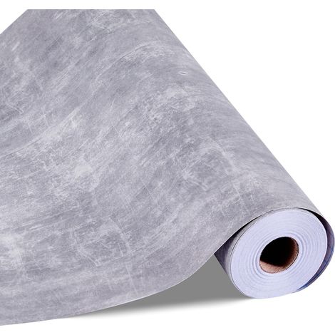 Papier Peint Adhésif Mural, 40 cm x 15 m, Rouleau Papier Peint Autocollant en Vinyle, Style Industriel Gris Foncé, Imperméable, pour Revêtement Mural, Chambre, Cuisine, Salle de Bain, Bureaux (1/5)