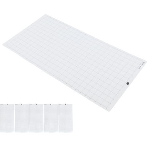 Set de 5 planches de découpe PVC autocollantes, anti-dérapantes, transparentes, haute élasticité, grille de coupe pour papier crépon et bricolage (1/5)