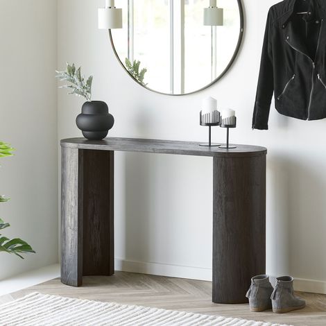 Console rectangulaire 114x38x75 cm effet chêne noir