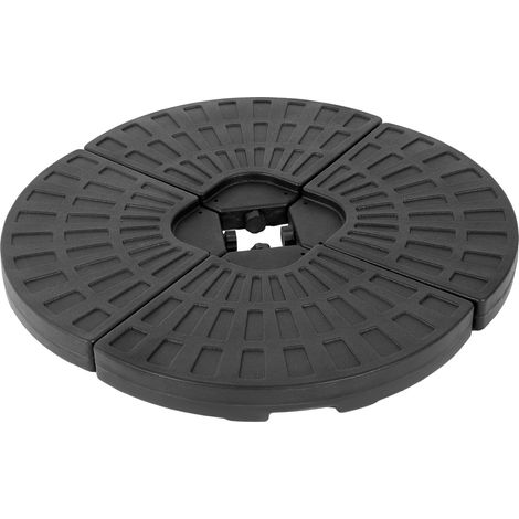 CHICFURN Base para parasol desplazado 67 x 46,5 x 7 cm de plástico negro, 4 piezas (1/5)