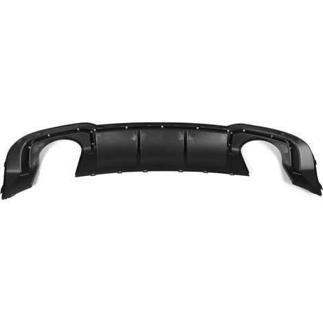 Modification de voiture : A3/S3 Sline vers RS3 double échappement lèvre/lèvre de diffuseur de pare-chocs arrière modèle ABT avec doubles embouts d'échappement (17-20 Berline Sport) chromage. (1/5)