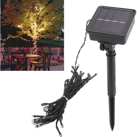 20 LED-Solar-Lichterkette, IP65 wasserdicht, 2 automatische Beleuchtungsmodi, für Terrasse und Garten, 5 m (16,4 ft), warmweiß (1/5)