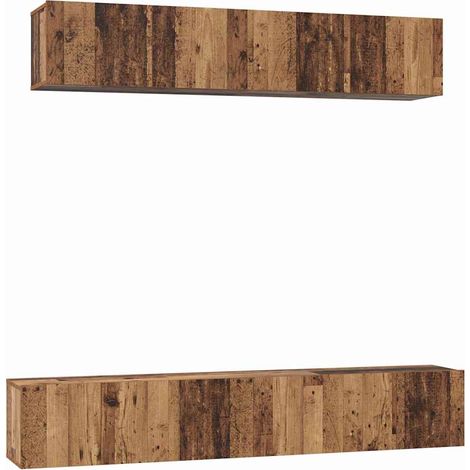 Maison Exclusive - TV-Schrankset Wandmontiert 5 pcs Altholz Holzw