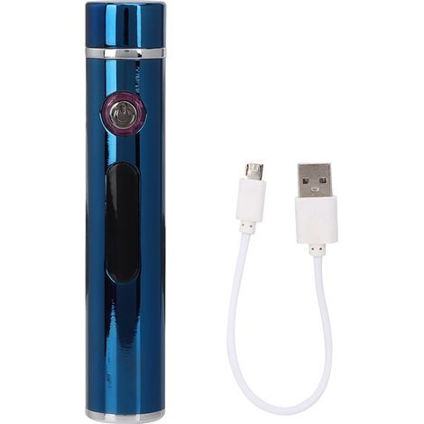 Allume-cigare électrique rechargeable USB, résistant au vent, double face, sans flamme, argenté (1/5)