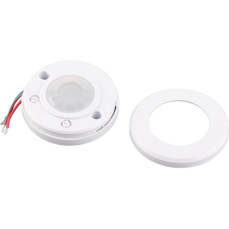 Détecteur de mouvement infrarouge ultra-compact, en ABS, pour une utilisation sûre au plafond et au mur. (1/5)