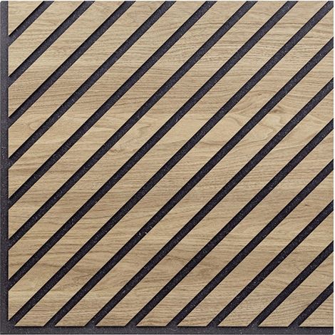 10 x Pannello 58x58cm Legno Rovere Decorativo Fonoassorbente Deco CR