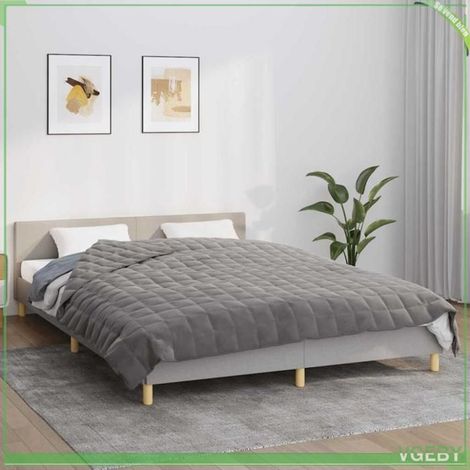 350778 Couverture lestée Gris 200x200 cm 9 kg Tissu (1/5)