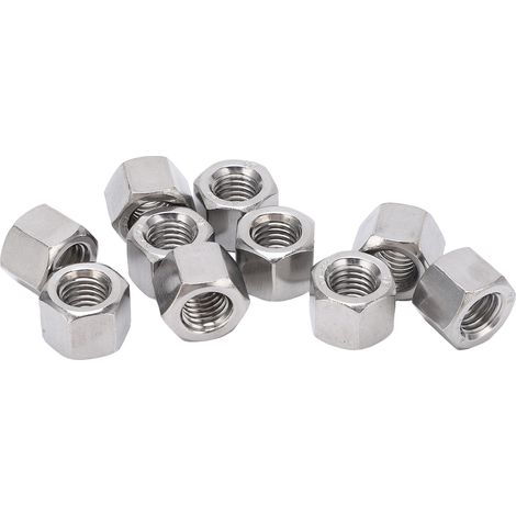 10 Écrous de Raccordement Hexagonaux M12 en Acier Inoxydable, Connecteurs Filetés Femelle pour Liaisons de Tiges (1/5)