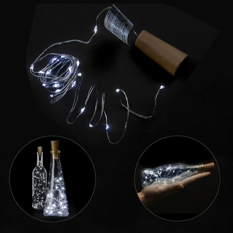 Luci Natalizie Led Con Tappo 20 Microled Bianco Freddo IP20. A Batterie 3 LR44 (se incluse) (1/5)