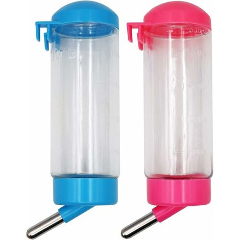 2 pièces 400 ML Biberon Hamster Automatique, Plastique Biberon Lapin Nain Biberon Hamster Fuit Pas,pour Hamster, Chat,Chiens (Couleur AléAtoire) (1/5)