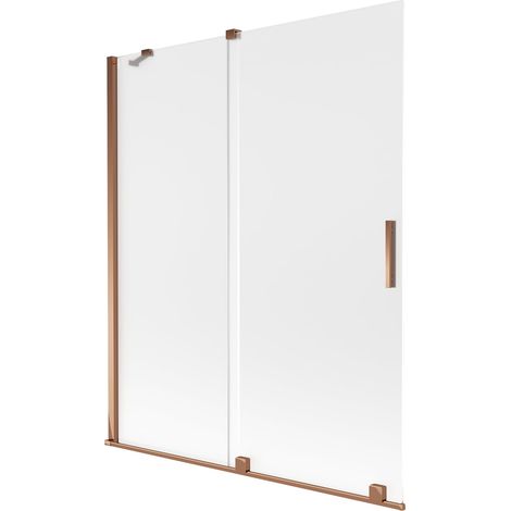 Mexen Velar paratia vasca da bagno scorrevole a 2 ante 140 x 150 cm, brina, oro rosa - 896-140-000-31-60 (1/2)