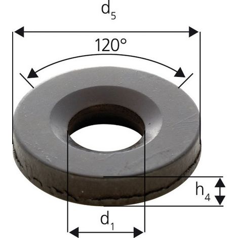 Rondella Sferica Concava G Per Vite: M12, Diametro D1 Di Mm Foro 14.2, D5 Fuori Ø 35 Mm, Altezza H4: 5 Mm, Raggio (R) 17 Mm