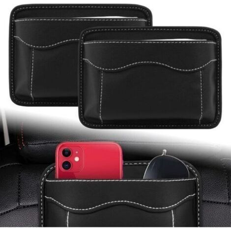 Stück Aufbewahrungsboxen aus PU-Leder fürs Auto, kleine multifunktionale Auto-Organizer, universelle selbstklebende Auto-Sitz-Seitenorganizer zur Aufbewahrung von Autogegenständen (1/4)