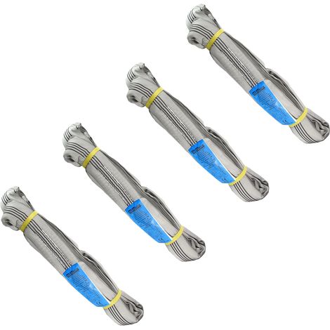 4x Rundschlinge 4000 kg 4 to grau 4 m Umfang Hebeband Hebeschlinge Hebegurt