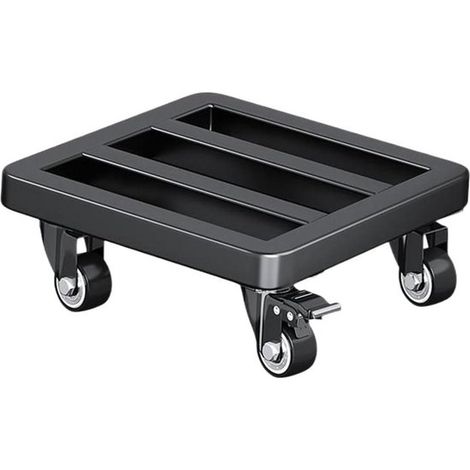 Carro para plantas - Soporte para macetas - Para mover plantas - Con ruedas - 30x30x8 cm - Negro (1/5)