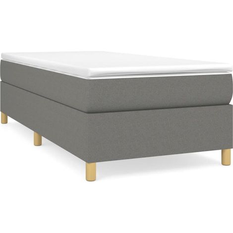 Maison Exclusive - Struttura Letto a Rete a Molle Grigio Scuro 90x190 cm Tessuto