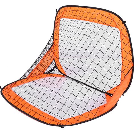Filet de football en tissu Oxford polyester, but de football portable et pliable avec piquets de sol en acier inoxydable et barres robustes pour enfants, orange (1/5)