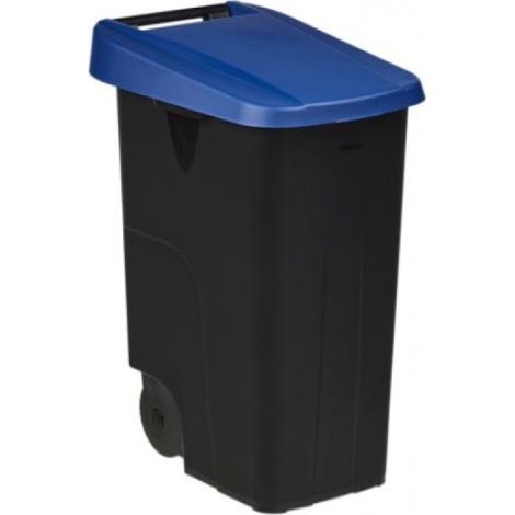Poubelle de tri mobile Movatri - 85l - noir / bleu (1/3)