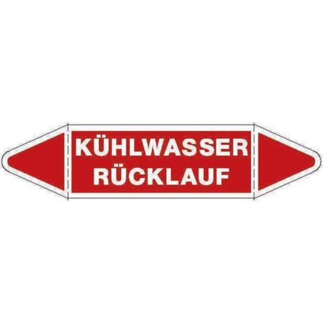 Klebeschild VW Kühlwasser Rücklauf, Deutsch, 70 x 18