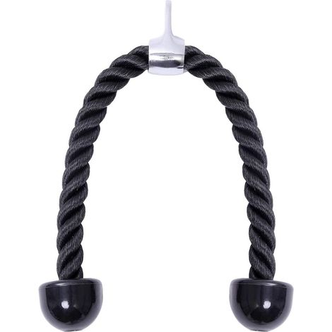 Exercice de fitness avec corde à tirer et à pousser les triceps (1/3)