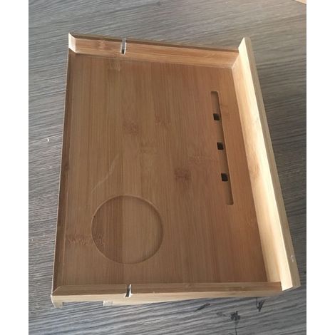 Tablette de chevet K en bambou naturel design épuré et robuste pour rangement pratique
