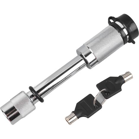 Verrou d'attelage remorque blanc Broche de verrouillage avec clé pour camion 4x4 VTT (1/5)
