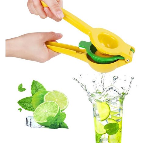 1 exprimidor manual de cítricos de aleación de aluminio amarillo, 22 x 7,5 cm, exprimidor de limones, adecuado para cocinas, bares, restaurantes, seguro, duradero y resistente a (1/5)